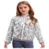 Jelory Kids Girls Sparkly Sequin Baseball Jacket Coat Long Sleeve Zip Up Outerwear Dancing Party Bomber Jackets Silver 16 Years view 1
