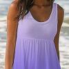 Women's Sleeveless Vest Mini Dress Gradient Slim Tank Tops Swing Dress Casual Elegant Beach T Shirt Long Dress (Small,Purple) view 2