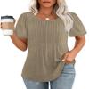 Shirts for Women Dressy Casual Summer Clothes Short Sleeve Loose Fit Flowy Business Work Outfits Women Blouses Camel XL view 1