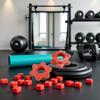 2Pcs Red Dumbbell Hex Nut 25mm Barbell Bar Hexagon Nuts Spin-Lock Collars for 1 Inch Standard Barbells Bar Collar Screw,Small in Size,Convenient to Carry Exercise Collars Sports and Outdoors view 2