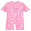 Yartina Little Girls One Piece Swimsuit Short Sleeve Rash Guard Swimwear Beach Sports Swimming Suit Pink 5-6 Years view 4