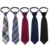 Sucrain 5pcs Boy's Necktie Pre-tied Adjustable Neck Strap Tie for Wedding Graduation School Uniforms (Grey) view 1