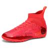 DISRATEBLU Kids Soccer Shoes Boys Girls Football Trainning Shoes Youth Firm Ground Athletic Turf Shoes Outdoor Professional Soccer Shoes Sneakers Red view 1