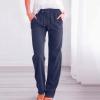 Casual Straight Leg Pants for Women Elastic Drawstring Waisted Trousers Home Outdoor Walk Jogging Slacks(Plus Size) view 2