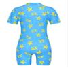Yartina Little Girls One Piece Swimsuit Short Sleeve Rash Guard Swimwear Beach Sports Swimming Suit Blue 2-3 Years view 2
