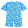 Yartina Little Girls One Piece Swimsuit Short Sleeve Rash Guard Swimwear Beach Sports Swimming Suit Blue 2-3 Years view 4
