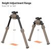 MidTen Quick Release Swivel Tilt Bipod for Rifles - Picatinny Bipod, Lightweight, 360 Degrees Adjustable (Flat Dark Earth, 7.8-10.6'') view 3