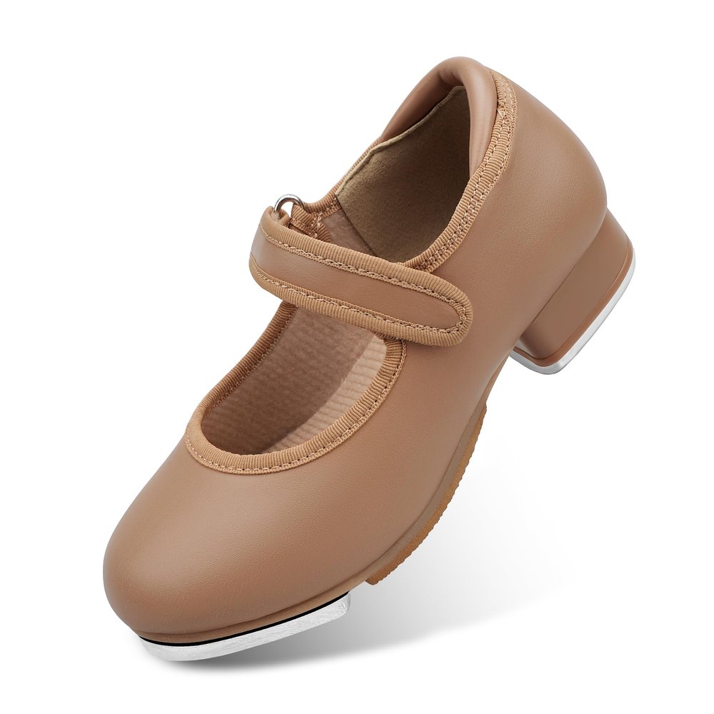 Stelle Tap Shoes for Girls Toddler Boys PU Leather Dance Shoes(Toddler/Little Kid/Big Kid)(Coffee,8MT)
