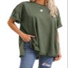 EXLURA Womens Summer Oversized T Shirts 2026 Casual Short Sleeve Loose Maternity Tops Crewneck Tunic Plus Gym Workout Top Army Green view 1