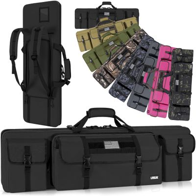 LASUK 51" Double Case Soft Bag Tactical Backpack, Green
