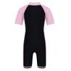 Zaldita Kids Girls Short Sleeve Zipper Front One Piece Athletic Swimsuits Surfing Wetsuits Swimwear Pink&Black 6 Years view 2