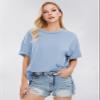 EXLURA Womens Summer Oversized T Shirts 2026 Casual Short Sleeve Loose Maternity Tops Crewneck Tunic Plus Gym Workout Top Grey Blue view 2