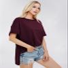 EXLURA Womens Summer Oversized T Shirts 2026 Casual Short Sleeve Loose Maternity Tops Crewneck Tunic Plus Gym Workout Top Wine Red view 2