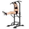 NaKeah Power Tower Dip Station Pull Up Bar Multi-Function Adjustable Strength Training Workout Equipment Suitable for Home Fitness Exercise,Black view 1