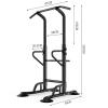 NaKeah Power Tower Dip Station Pull Up Bar Multi-Function Adjustable Strength Training Workout Equipment Suitable for Home Fitness Exercise,Black view 3