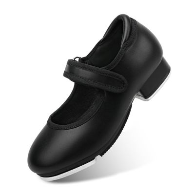 Stelle Tap Shoes for Girls Toddler Boys Dance Shoes(Black PU,13ML)