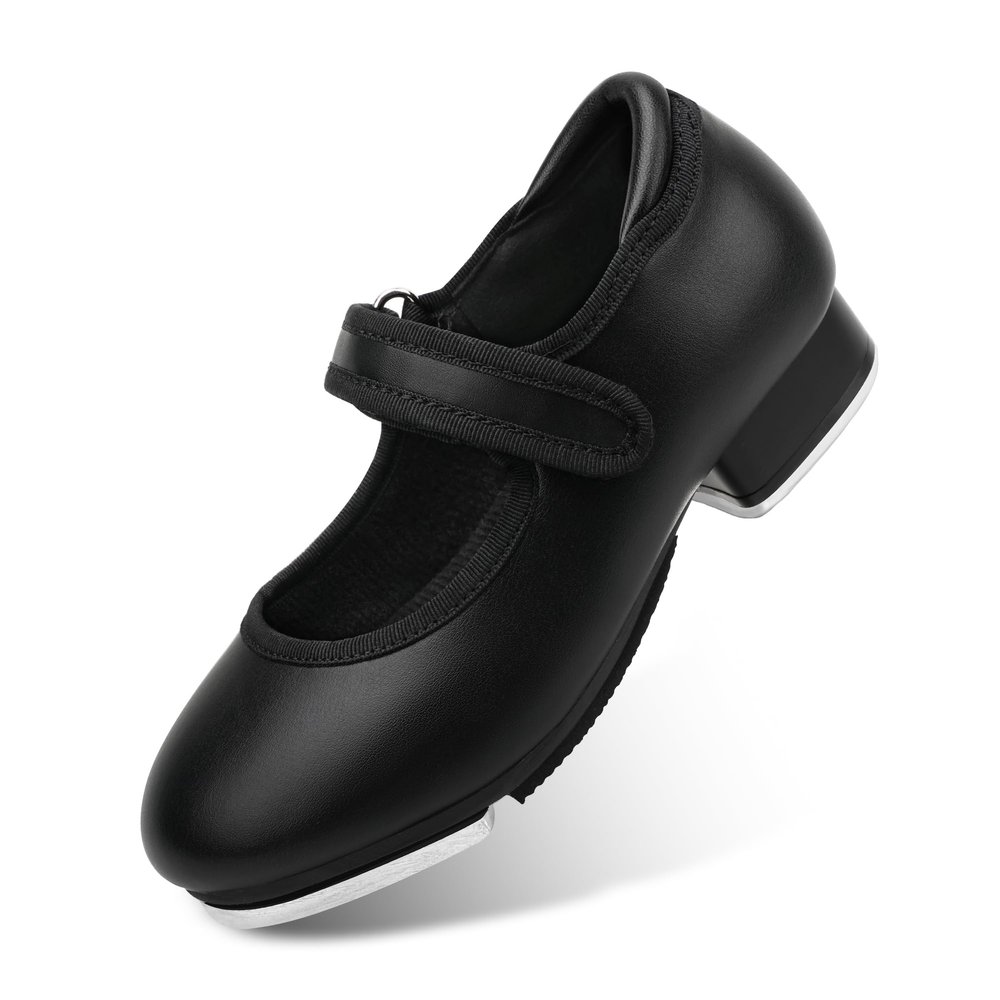 Stelle Tap Shoes for Girls Toddler Boys Dance Shoes(Black PU,13ML)