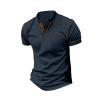 Muscularfit Mens Shirts Casual Stylish Button Down Short Sleeve Polo Shirt Summer Vacation Shirts Loose Athletic Pullover Tee view 2