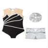 Fldy Kids Girls Gymnastics Leotards Set Sleeveless Dancing Athletic Biketard Unitard with Workout Shorts Tumbling Outfit A&Silver 12 view 3