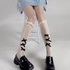 Brexiamin Womens Y2K Gothic Lolita Socks Teens Cute Keen Highs Sheer Trouser Socks Fishnet Tights Cosplay Stockings (US, Alpha, One Size, Regular, Regular, 3Apricot) view 3