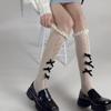 Brexiamin Womens Y2K Gothic Lolita Socks Teens Cute Keen Highs Sheer Trouser Socks Fishnet Tights Cosplay Stockings (US, Alpha, One Size, Regular, Regular, 3Apricot) view 4