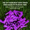 Golf Tees Plastic 3 1/4 2 3/4 inch Unbreakable 20 50 100 Pack, Bulk Long Stronger Upgrade More Durable Stable Reduce Friction Side Spin Tee Pink Pouple Gift for Men Women (20Pcs 2 3/4 inch, Purple) view 4
