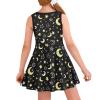OZELANSAY Graphic Clothes Cute Star and Moon Print Swing Twirly Dresses Girls A-Line Skater Funny Black Dress 11T 12T School Party Sleeveless Kawaii Clothes Comfy Summer Dress view 2