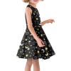 OZELANSAY Graphic Clothes Cute Star and Moon Print Swing Twirly Dresses Girls A-Line Skater Funny Black Dress 11T 12T School Party Sleeveless Kawaii Clothes Comfy Summer Dress view 3