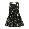 OZELANSAY Graphic Clothes Cute Star and Moon Print Swing Twirly Dresses Girls A-Line Skater Funny Black Dress 11T 12T School Party Sleeveless Kawaii Clothes Comfy Summer Dress view 4