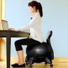 CMYUN Yoga Ball Chair Extra Thick Yoga Ball Seat for Office, Ergonomic Fitness Ball Chair with Wheels & Back Support, Stability Desk Ball for Home Classroom view 1