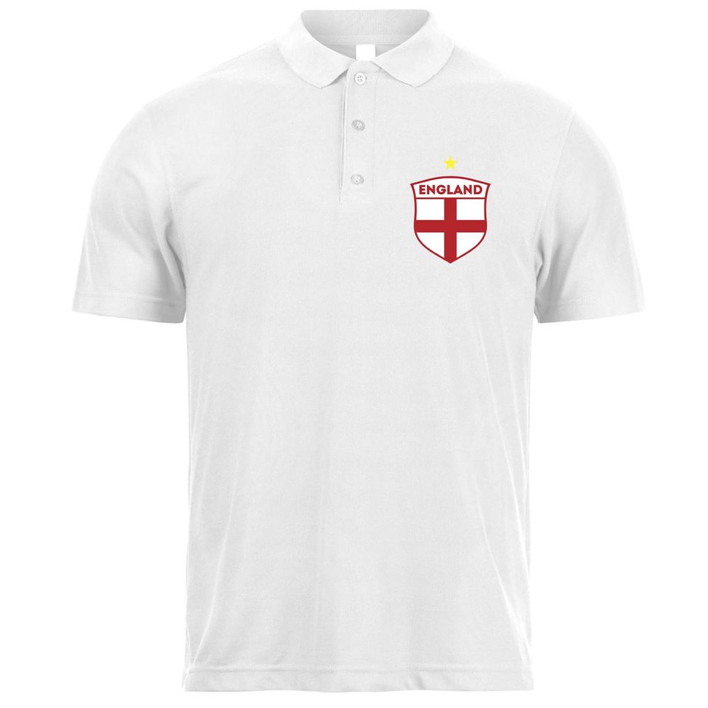 lepni.me Mens England Football Polo Shirt Name and Number, English Flag Badge Personalised Jersey, European Championship 2024 (XL White Without Print)