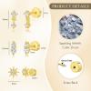 Angelady Flat Back Earrings for Women, 14K Gold Plated Flat Back Stud Earrings, Helix Cartilage Earrings Conch Piercing Jewelry, 18G|20G Flatback Earring Hypoallergenic, Valentines Day Gifts view 4