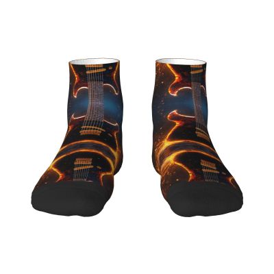 ZISHAK Electric Guitar Print Comfortable Straight Tube Socks,Ideal For Sports And Leisure Activities