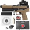 Wearable4U Hatsan Velox PCP Air Pistol .22 Cal Semi-Auto Pellet Gun, 620 FPS, 17Joules, 12 RDS, Red Dot Sight w/Pellets and Paper Targets Bundle (FDE, MPN: HGVLX22FDE) view 1