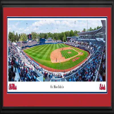 Ole Miss Rebels Baseball - Double Mat, Deluxe Framed Picture by Blakeway Panoramas (44"W x 18"H)