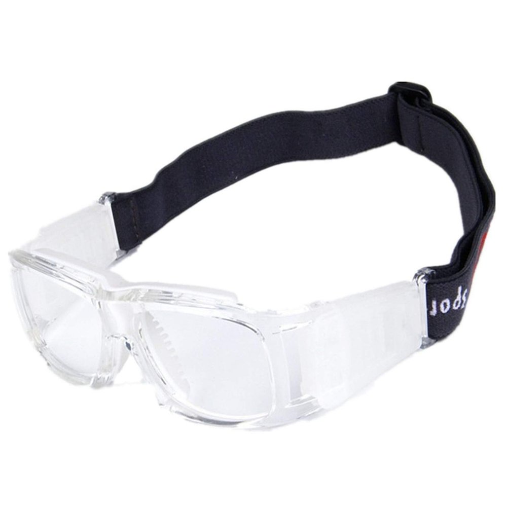 SUOGTS Sports Basketball Goggles, Anti-Fog Football Volleyball Hockey Rugby Safety Protective Eyewear Glasses for Adult Youth (Transparent White), Large