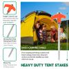 20 Pack 8" Screw in Tent Stakes for Drilling with Hex Heads - Heavy Duty Stainless Steel Tent Pegs/Nails/Spikes, Ground Anchors, Grow in Dark - for Camping, Grassland, Portable Box (Orange) view 4