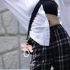 QUROXO Pink Bow Pearl Chain Keychain, Cute Bowknot Key Ring, Keychains Wristlet for Women Bag Pendant (Black) view 2