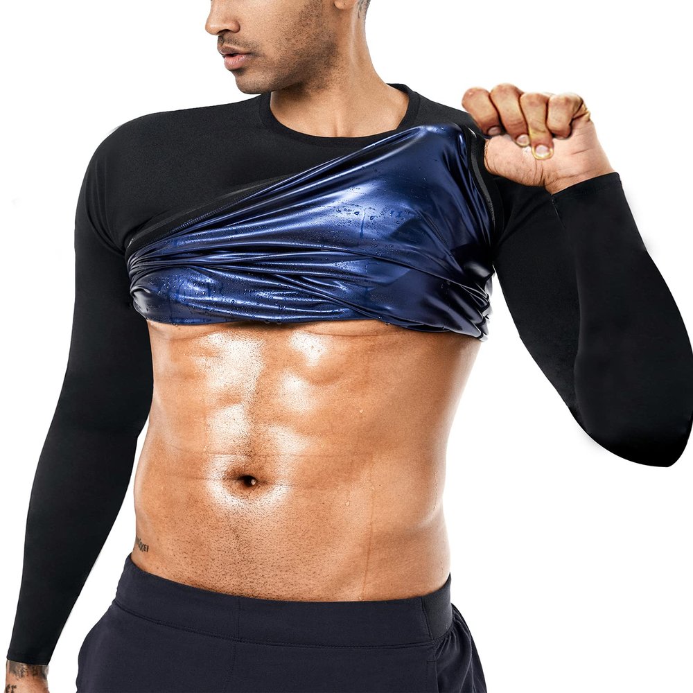 BODYSUNER Sauna Suit Shirt Waist Trainer For Men