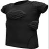 Exxact Sports Elite 6-Pad Adult Padded Football Shirt with Chest, Shoulder, Ribs & Spine Protection, Mens Football Padded Compression Shirt (Black, Adult Medium) view 1