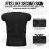 Exxact Sports Elite 6-Pad Adult Padded Football Shirt with Chest, Shoulder, Ribs & Spine Protection, Mens Football Padded Compression Shirt (Black, Adult Medium) view 4