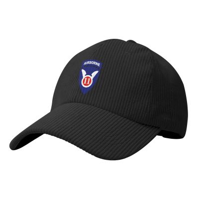 POOEDSO 11th Airborne Division.Patch Baseball Cap for Men Women Caps Corduroy Hat Trucker Hats Black