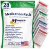 MFASCO - 7 in 1 - Travel Size Medicine Kit - TSA Approved | 28 First Aid Emergency OTC Medicine Packets for Cruise & International Travel | Compact Med Refill for Traveling & Office Assembled in USA view 1