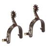 Estink 2 Piece Western Cowboy Horse Riding Spurs Low Carbon Steel Turnable Gear Bronze for Men view 1