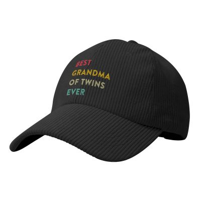 Best Grandma of Twins Ever Baseball Cap for Men Women Caps Corduroy Hat Trucker Hats Black