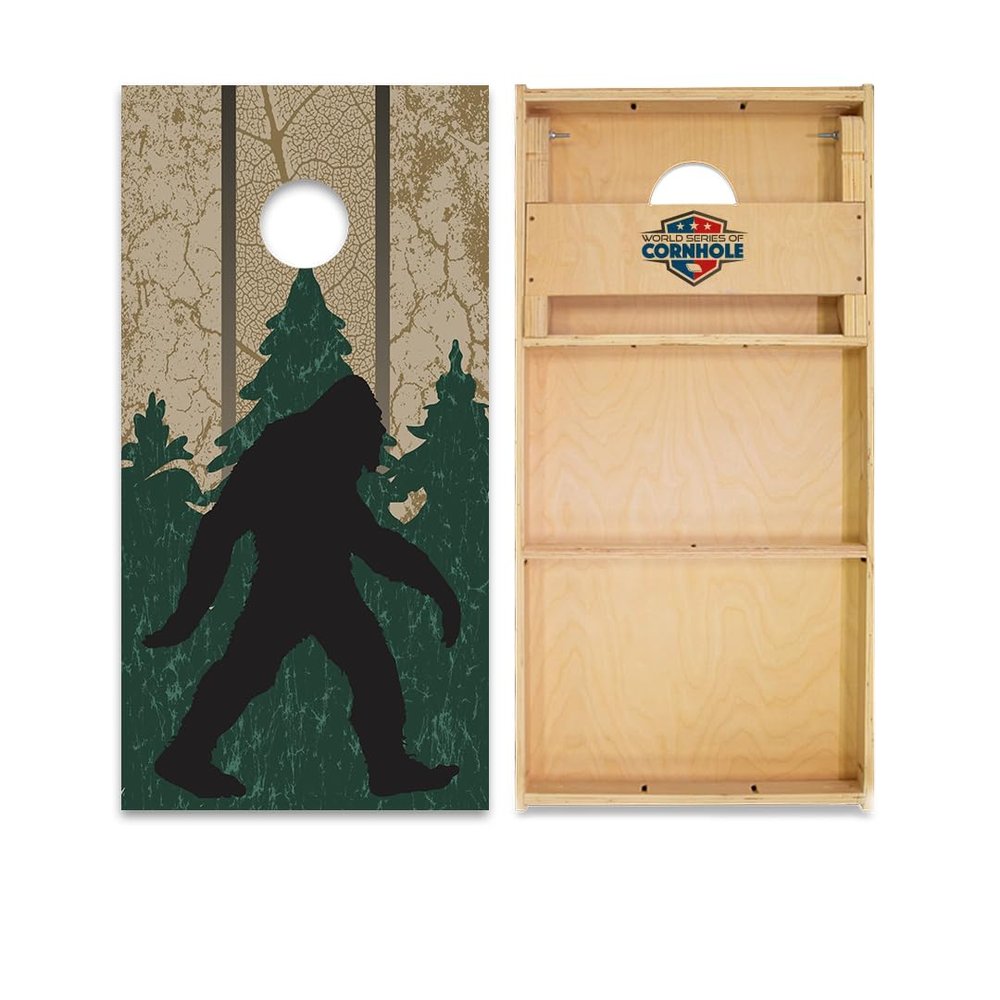 Skip's Garage Wilderness Sasquatch Cornhole Boards - WSOC Runway Series - Includes (2) Boards (NO Bags) + (2) Board Edge Lights