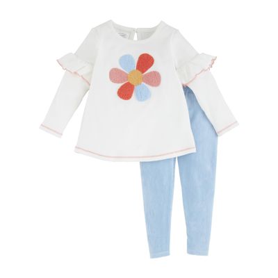 Mud Pie Children's Flower Tunic And Legging Set; 5T