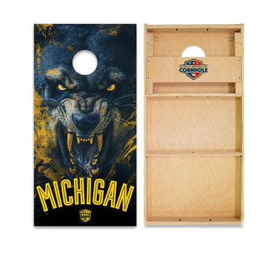 Skip's Garage Michigan Cornhole Boards - WSOC Runway Series - Includes (2) Boards (Resin Bags) + NO Additional Accessories