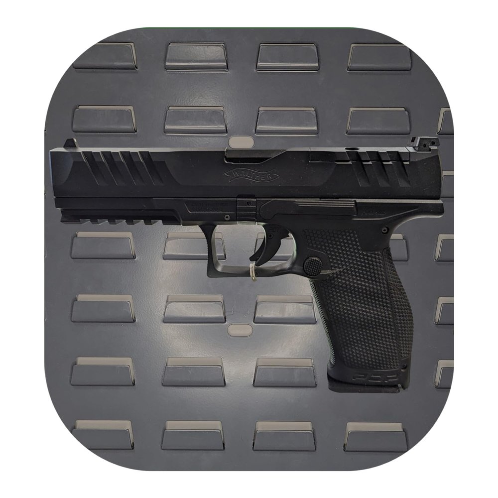 Hammy3DPrints Mount for Walther PDP 9mm - Secure It/Akro Mils | Pistol Holder Handgun Storage Rack (Facing Left, Standard Panel)