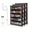 Nice C Baseball Card Display Case, Sports Card Holder, with LED Light Graded Sports Card Display Case, Trading Card Display Case, 98% UV Protection, 35 Cards, Lockable (LED Vertical 3 Pack) view 1